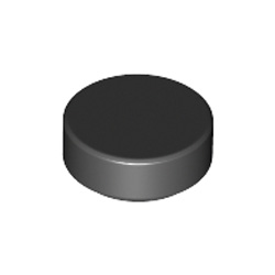 Flat Tile 1x1 Round Black