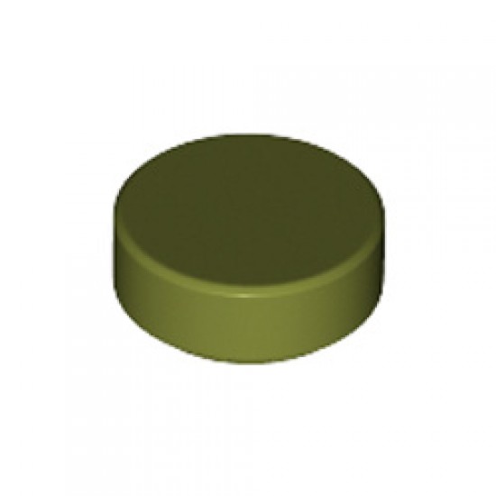Flat Tile 1x1 Round Olive Green