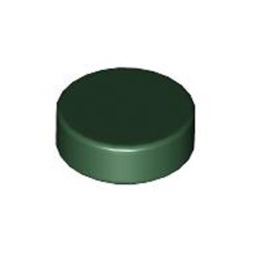 Flat Tile 1x1 Round Earth Green