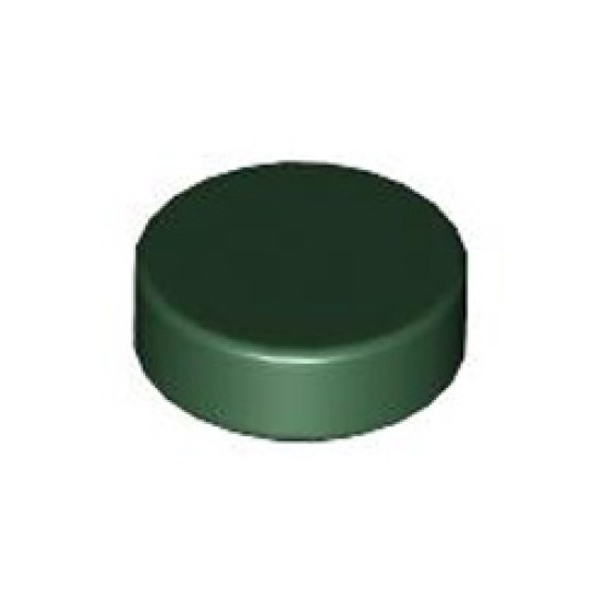 Flat Tile 1x1 Round Earth Green