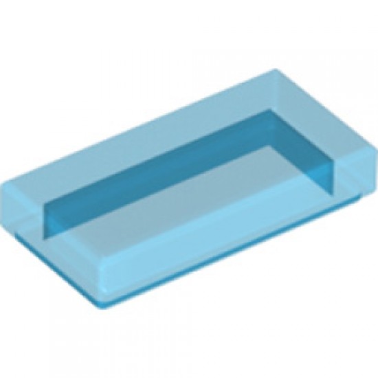 Flat Tile 1x2 Transparent Blue