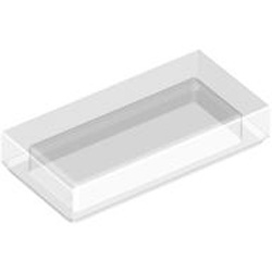 Flat Tile 1x2 Transparent White