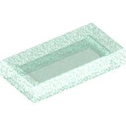 Flat Tile 1x2 Transparent Light Blue with Opalescence