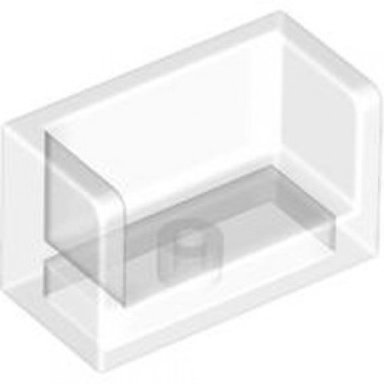 Wall Double Corner 1x2x1 Transparent White (Clear)