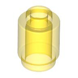 Round Brick 1x1 Transparent Yellow