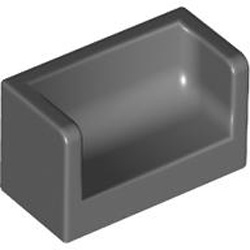Wall Double Corner 1x2x1 Dark Stone Grey