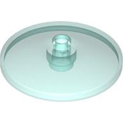 Round Plate Diameter 32x6.4 with Open Knob Transparent Light Blue