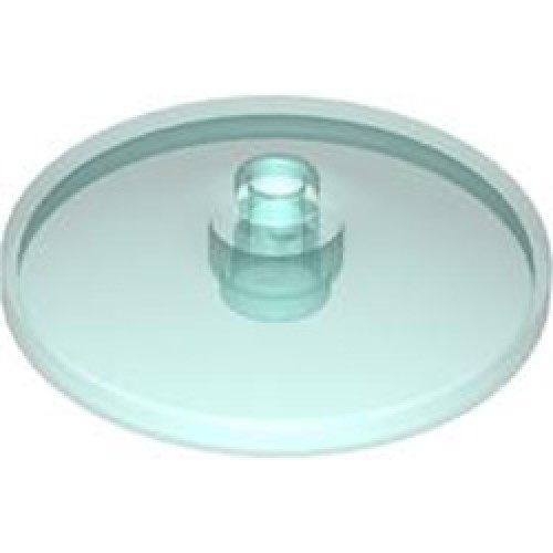 Round Plate Diameter 32x6.4 with Open Knob Transparent Light Blue