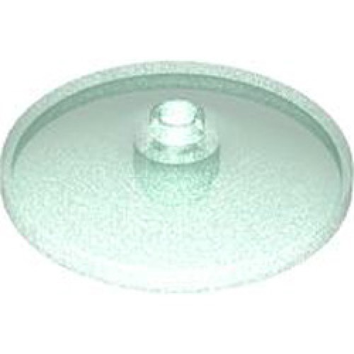 Round Plate Diameter 32x6.4 with Open Knob Transparent Light Blue with Opalescence