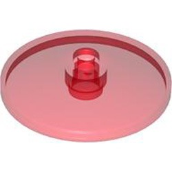 Round Plate Diameter 32x6.4 with Open Knob Transparent Red