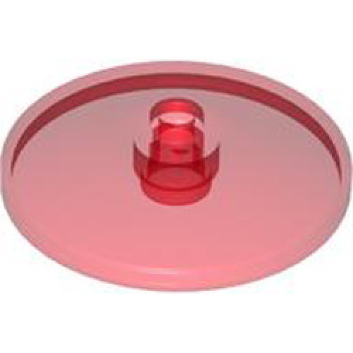 Round Plate Diameter 32x6.4 with Open Knob Transparent Red