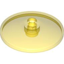 Round Plate Diameter 32x6.4 with Open Knob Transparent Yellow