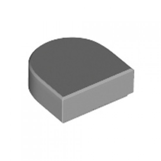 Flat Tile 1x1 1/2 Circle Medium Stone Grey