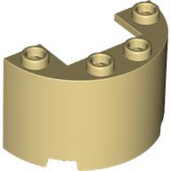 Wall 1/2 Circle 2x4x2 with Cutout Brick Yellow