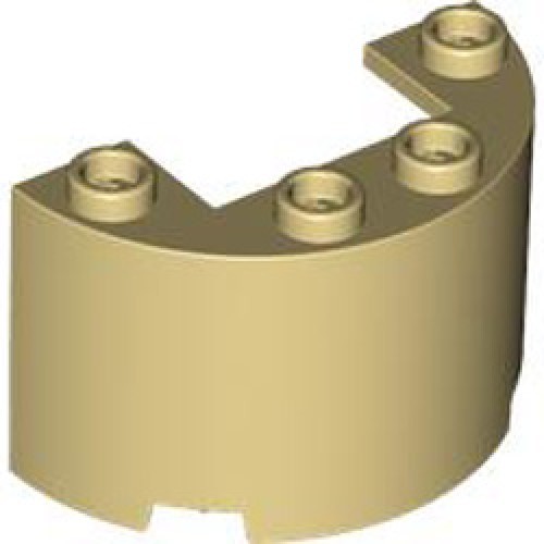 Wall 1/2 Circle 2x4x2 with Cutout Brick Yellow