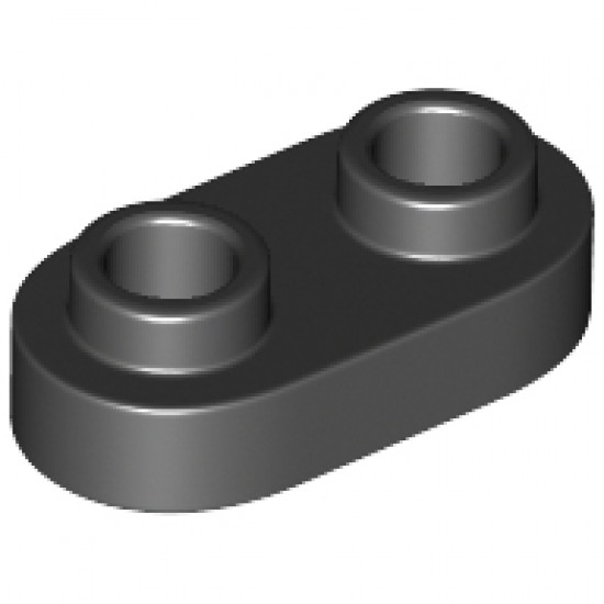 Plate 1x2 Rounded Black