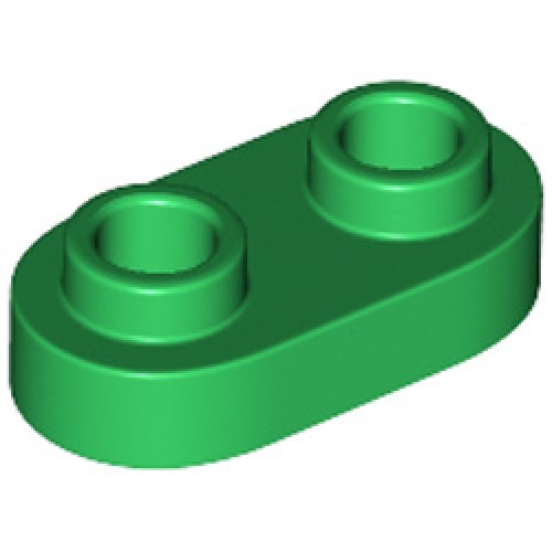 Plate 1x2 Rounded Dark Green