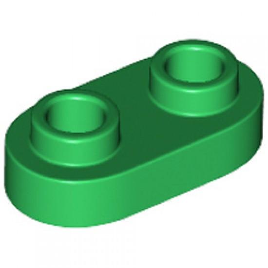 Plate 1x2 Rounded Dark Green