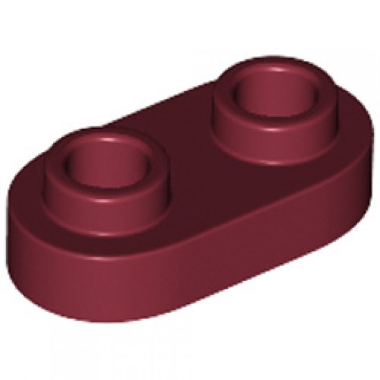 Plate 1x2 Rounded Dark Red