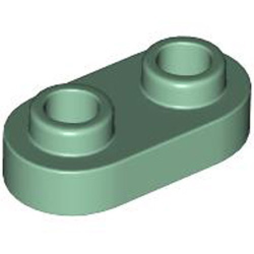 Plate 1x2 Rounded Sand Green