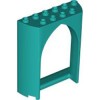 Wall 2x6x6, 1/2 Circle with Cut Out Bright Bluish Green