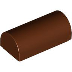 Plate 1x2x2/3 Outside Bow Reddish Brown