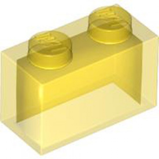 Brick 1x2 without Pin Transparent Yellow
