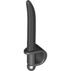 Sword with Large Hilt and Oval Guard Black Sword with Large Hilt and Oval Guard Black