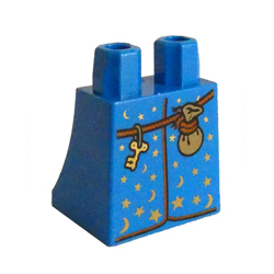 Mini Skirt Number 3 with Gold Stars and Moons Bright Blue