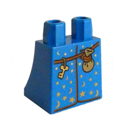 Mini Skirt Number 3 with Gold Stars and Moons Bright Blue