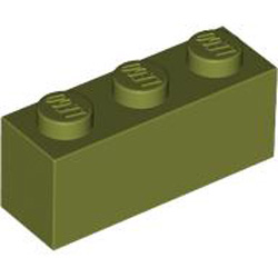 Brick 1x3 Olive Green