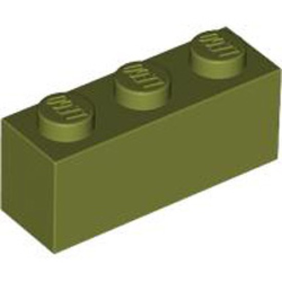 Brick 1x3 Olive Green