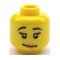 Mini Head with Raised Black Eyebrows and Lopsided Grin Bright Yellow
