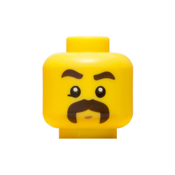 Head with Thick Moustache Bright Yellow