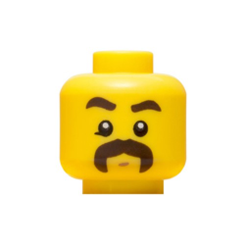 Head with Thick Moustache Bright Yellow