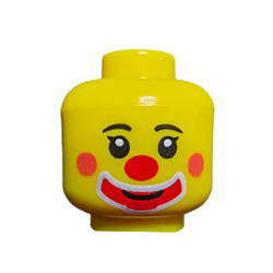 Clown Head with red Cheeks Bright Yellow