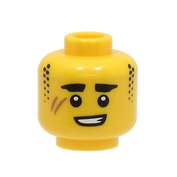 Head with Two Scars Bright Yellow