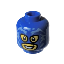 Head with Balaclava and Open Mouth Bright Blue