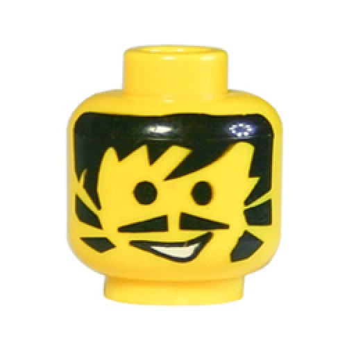 Minifigure Head with Decoration Bright Yellow