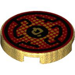 Flat Tile 2x2 Round Number 1089 Warm Gold