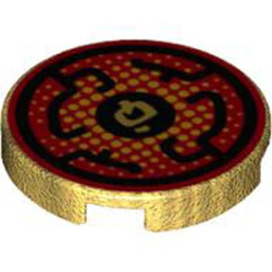 Flat Tile 2x2 Round Number 1089 Warm Gold