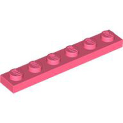 Plate 1x6 Vibrant Coral