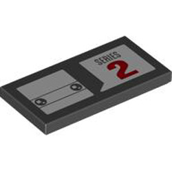 Flat Tile 2x4 Number 153 Black