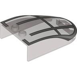 Windscreen 4x6x1 1/3 with Studs Number 1 Transparent Brown