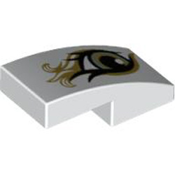 Plate with Bow 1x2x2/3 Number 4 White