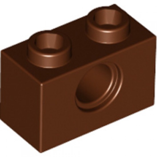 Technic Brick 1x2 Diameter 4.9 Reddish Brown