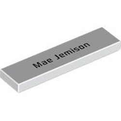 Flat Tile 1x4 Number 111 White