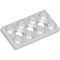 Plate 2x4, 3 x Diameter 4.9 Holes White