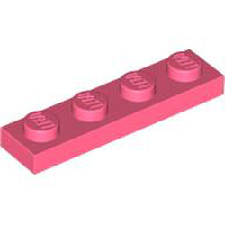 Plate 1x4 Vibrant Coral