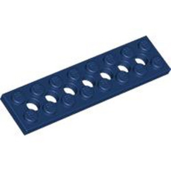 Plate 2x8 with Holes Earth Blue